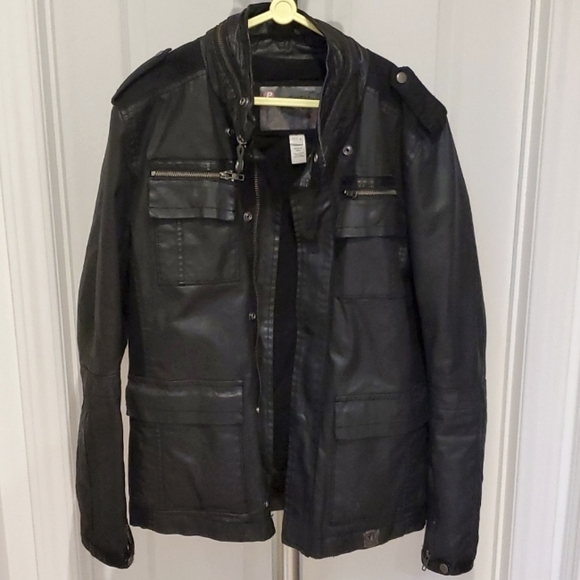 Diesel Military Jacket with Leather Accents - Picture 1 of 4
